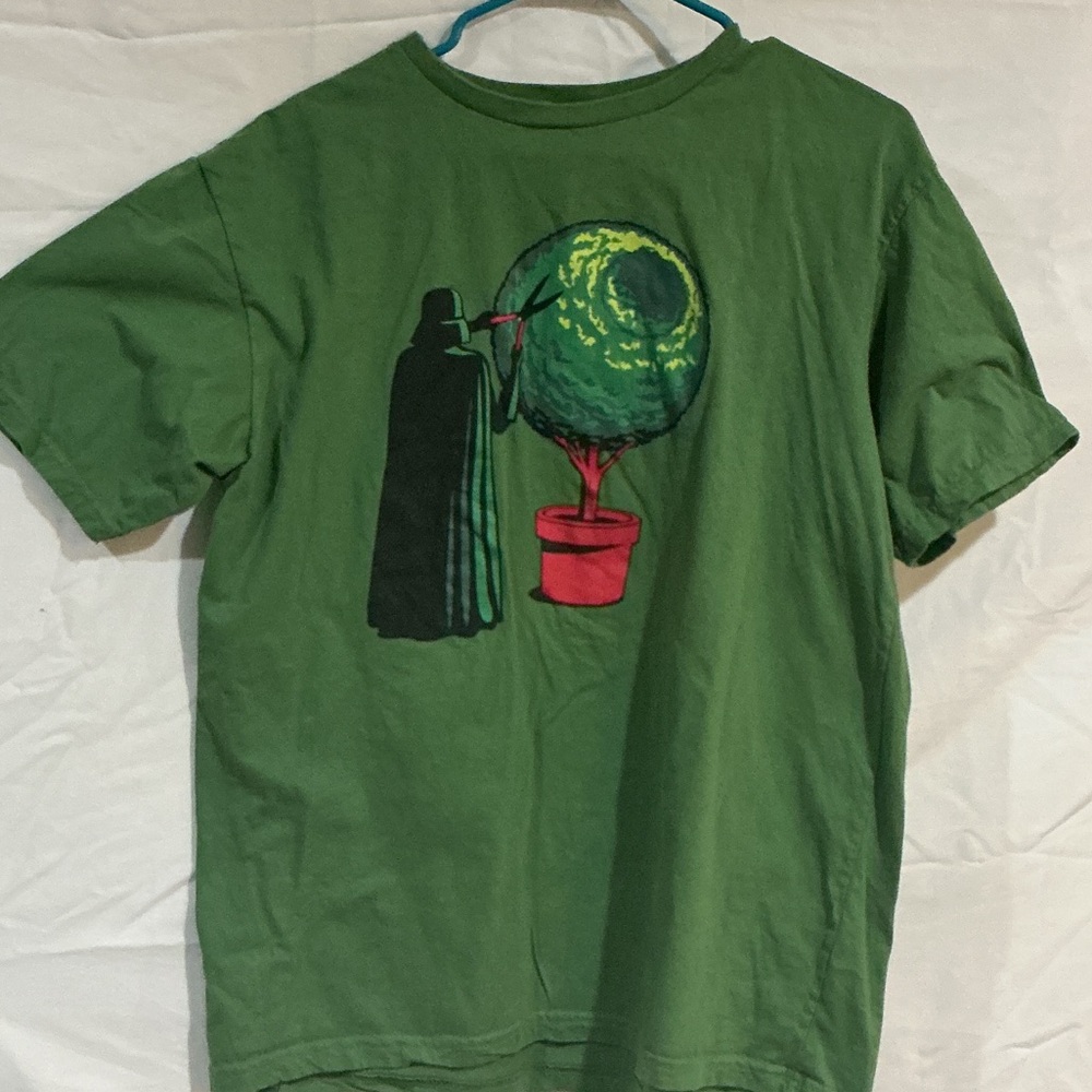Threadless Dark Side of the Garden Green Vader Tee Graphic